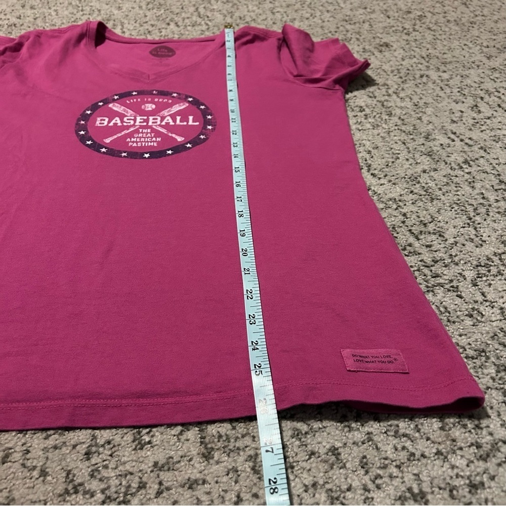 Life is Good Crusher Tee Classic Fit Purple Baseball Short Sleeve T-Shirt Size M - Picture 8 of 8